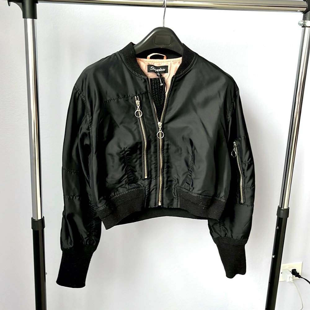 Shinestar size M cropped bomber jacket